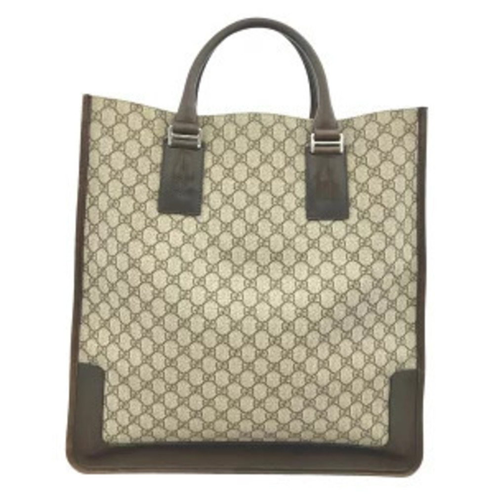 Gucci GG Supreme Tote Bag Beige Brown